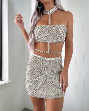 Crystal Couture Rhinestone Set - Nude