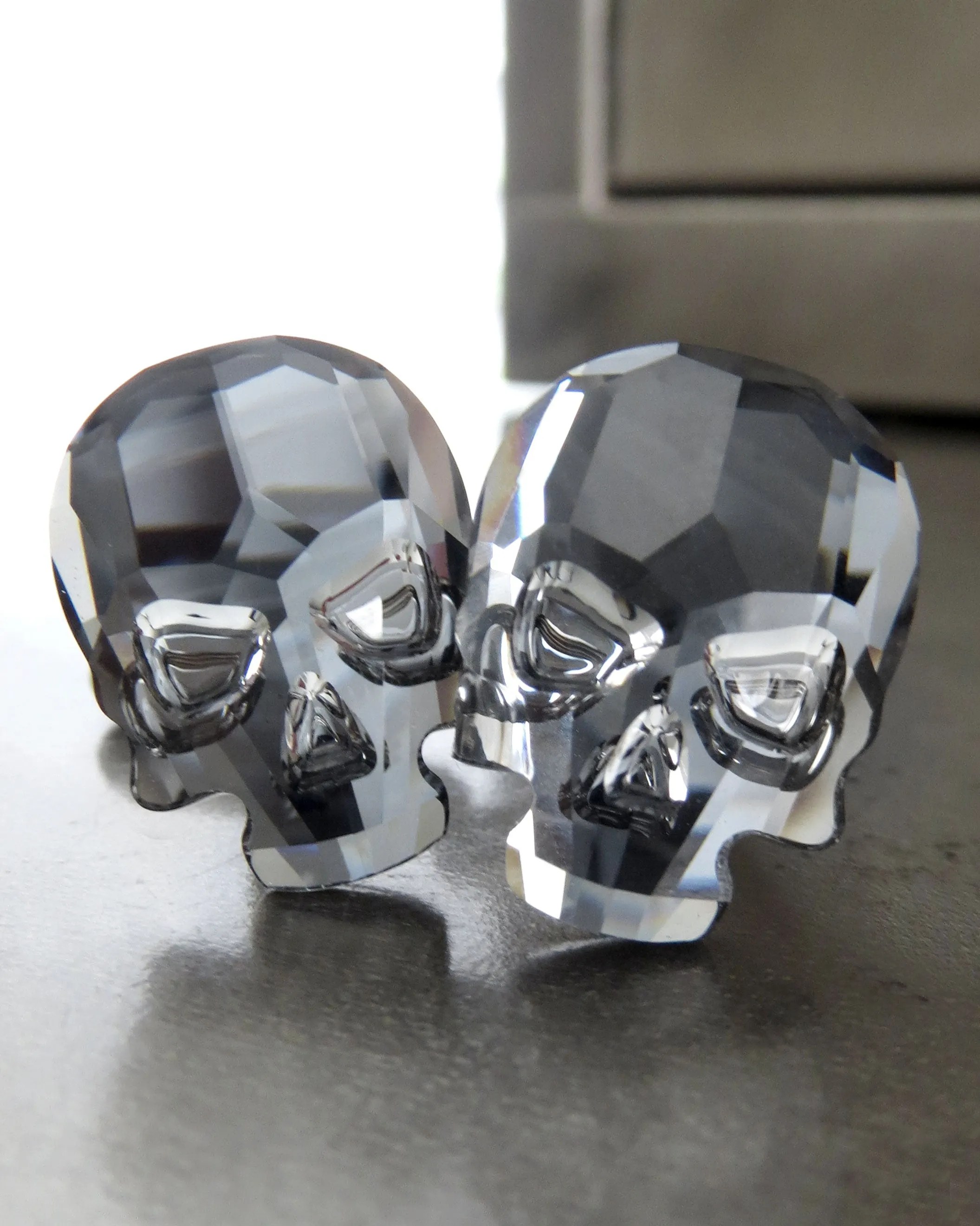 Crystal Skull Cufflinks in Black Night