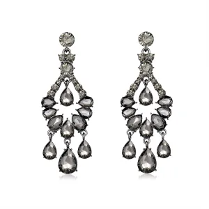 Cubic Zirconia & Crystal Chandelier Drop Earrings
