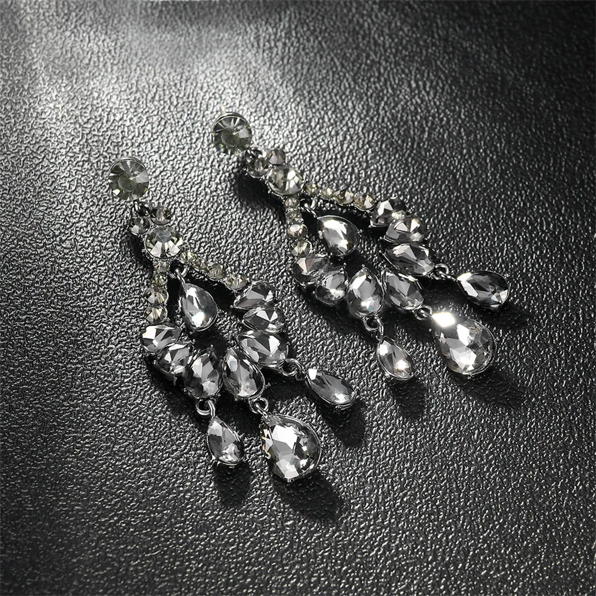 Cubic Zirconia & Crystal Chandelier Drop Earrings