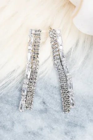Delilah Cubic Zirconia Silvertone Earrings