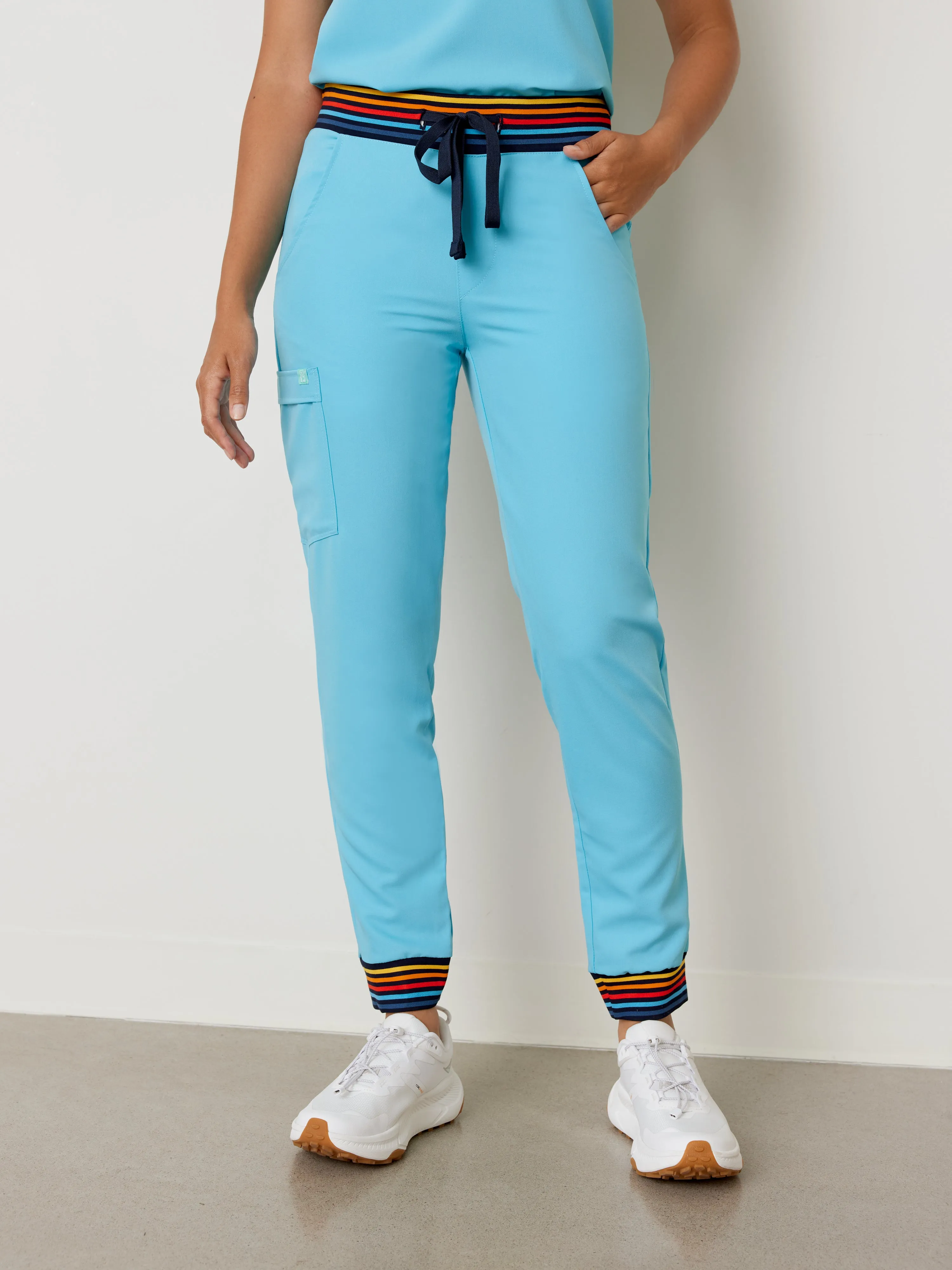 DEMI RE-GARDE™ - RETRO BLEU - Jogger Scrub Pants|| DEMI RE-GARDE™ - RETRO BLEU - Pantalon Jogger