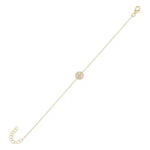Diamond Pavé Smiley Face Bracelet 14K