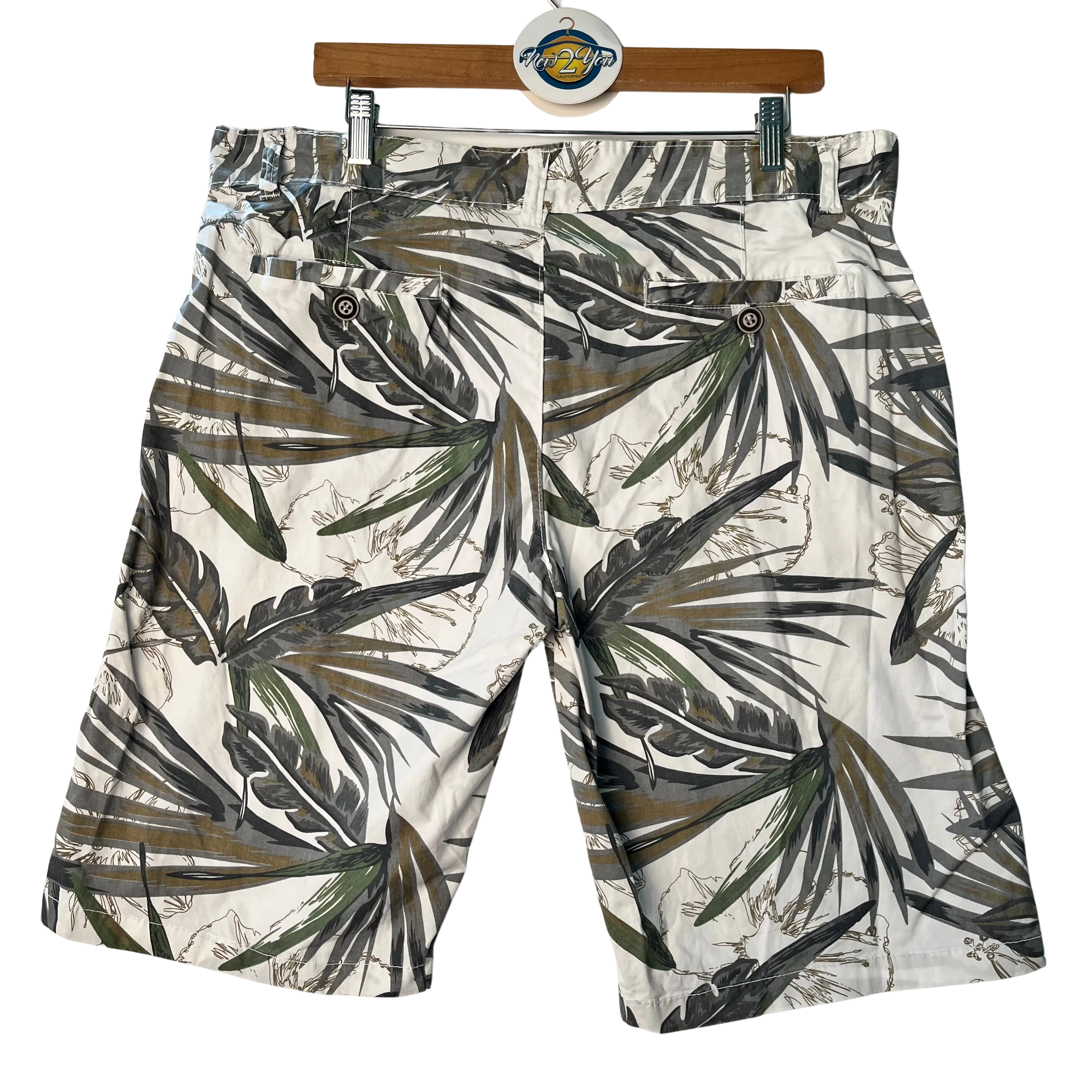Ditch Plains White Stretch Tropical Shorts