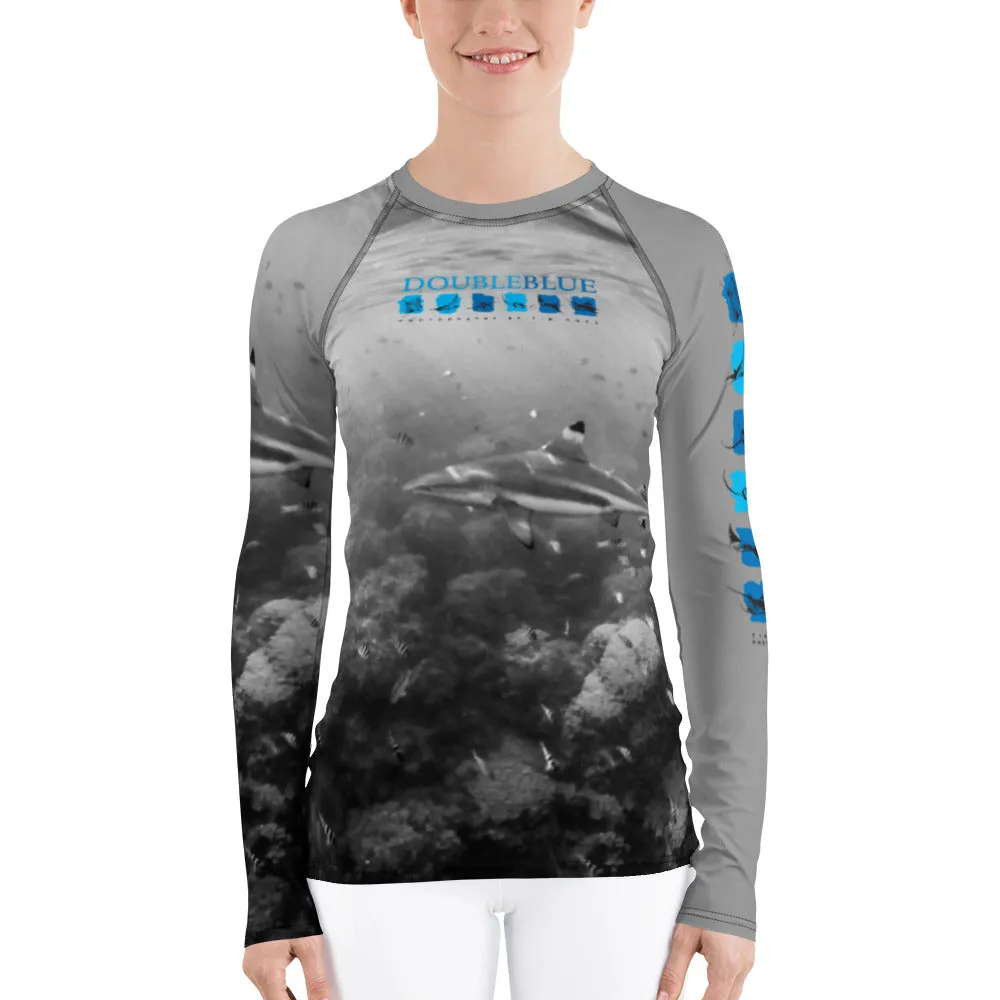 Doubleblue Logo Blacktip Women's Rash Guard