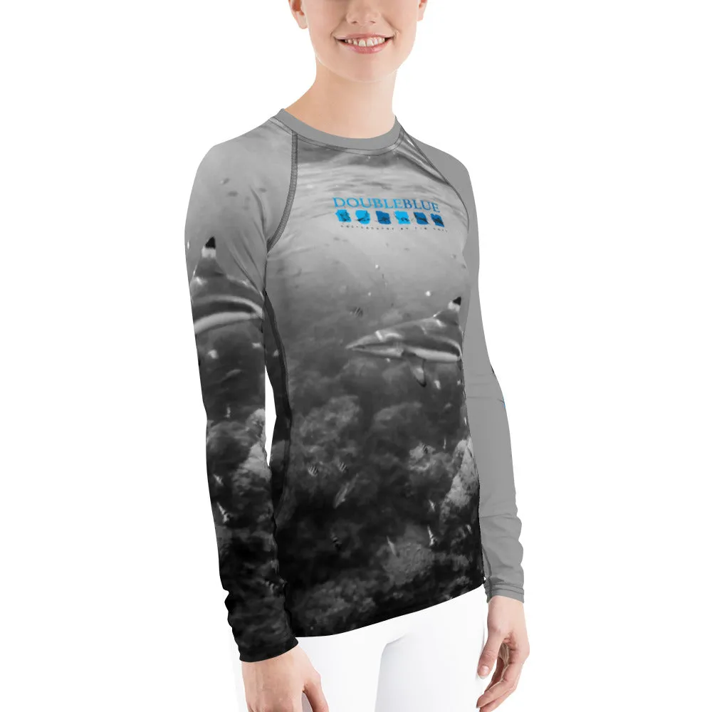 Doubleblue Logo Blacktip Women's Rash Guard