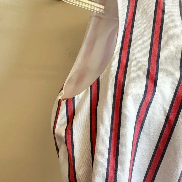 Draper James Striped Wrap Dress Tank White Cotton Size 0