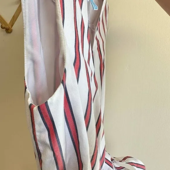 Draper James Striped Wrap Dress Tank White Cotton Size 0