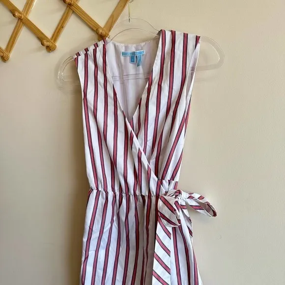 Draper James Striped Wrap Dress Tank White Cotton Size 0