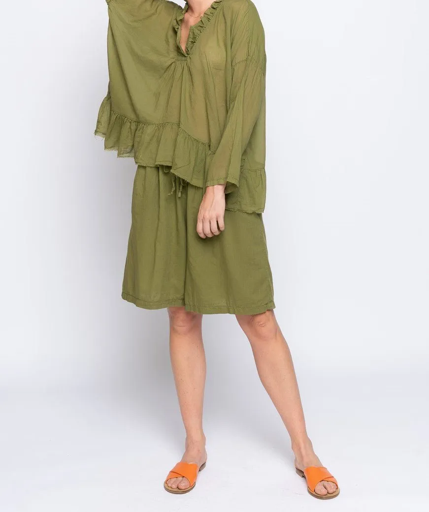 Drawstring Cotton Elastic Shorts