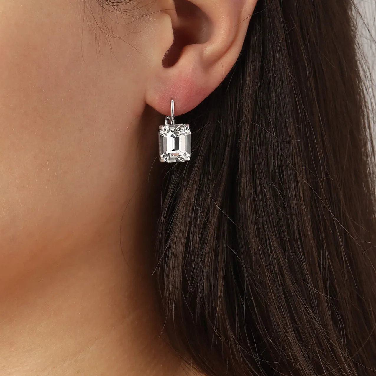 Dyrberg Kern Segin French Hook Silver Drop Earrings
