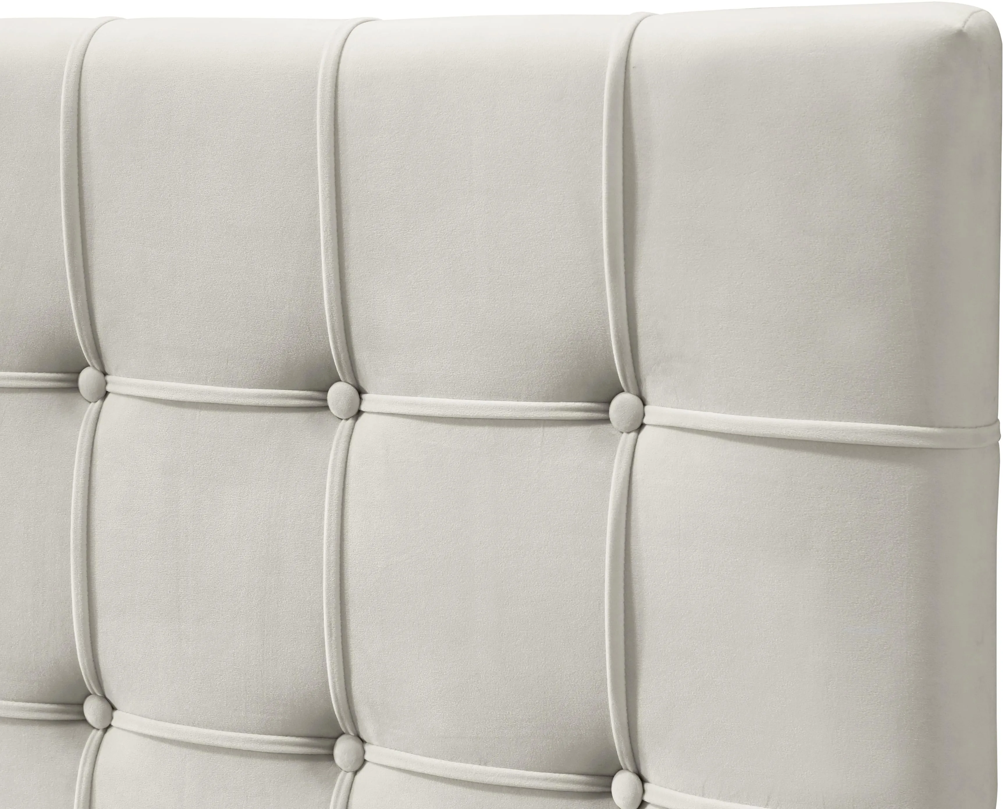 Elly Cream Velvet King Bed