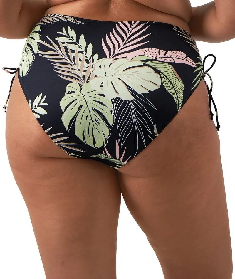 Elomi Swim Tropical Retreat Adjustable Bikini Brief - Black