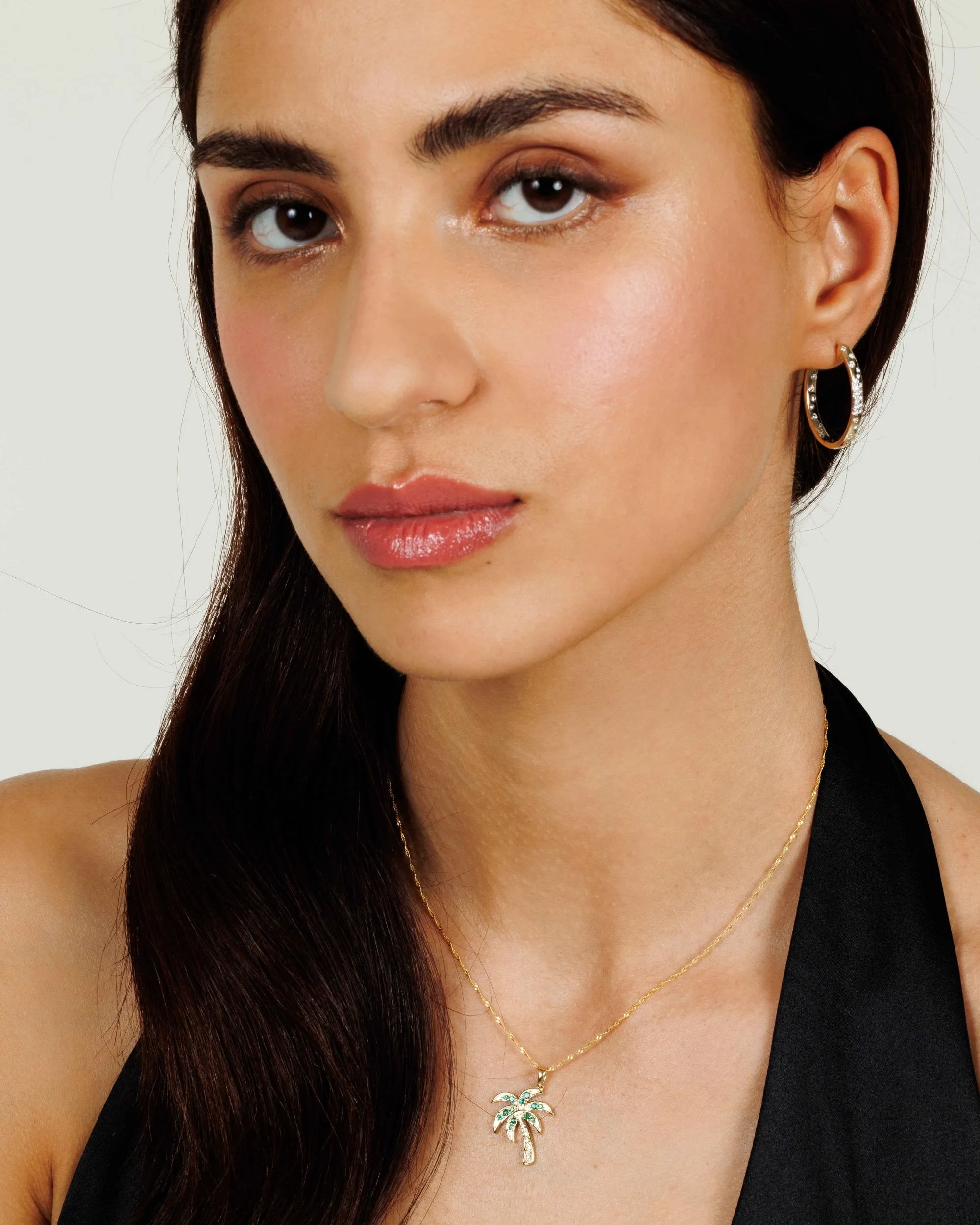 Emerald & Diamond Palm Tree Pendant