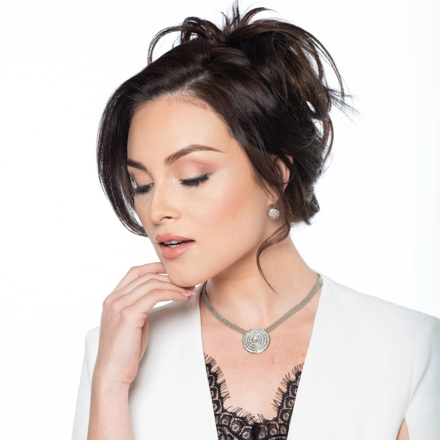 Emily pave crystal pendant necklace