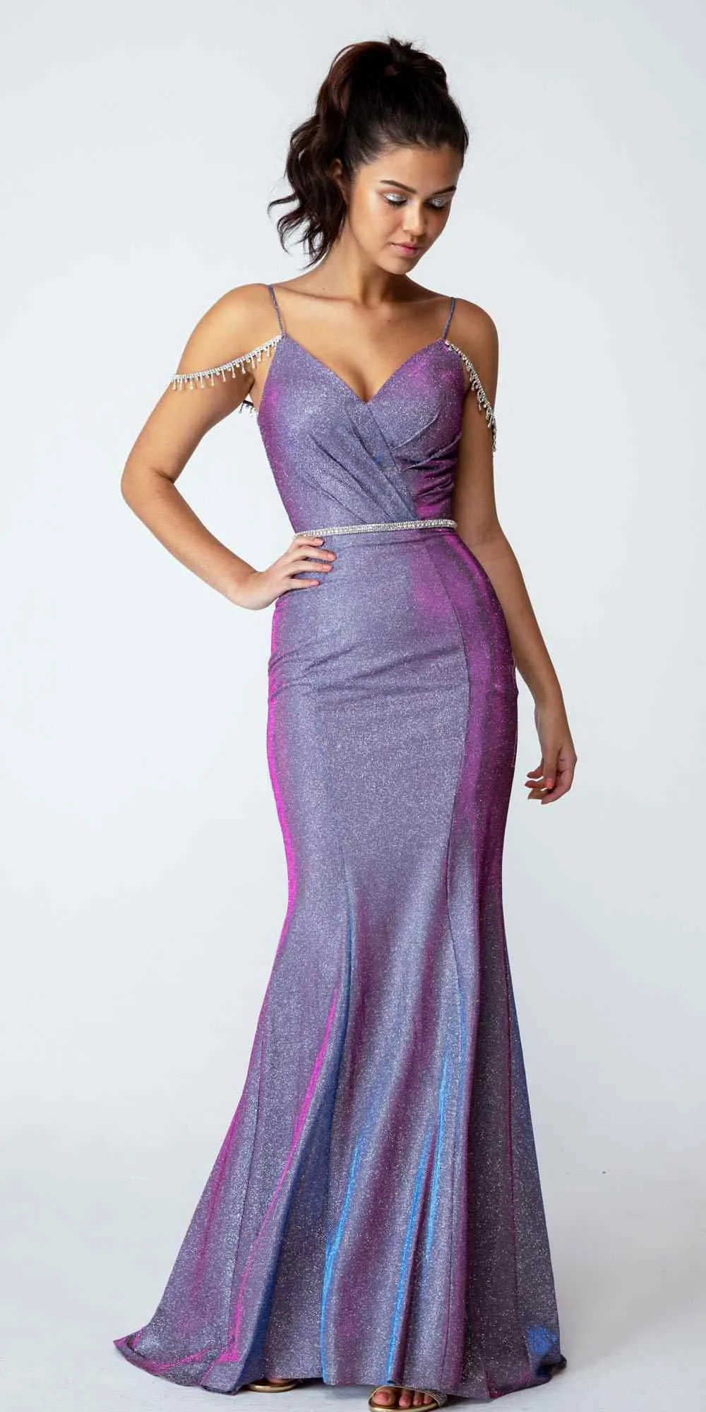 Eureka 9811 Cold-Shoulder Mermaid Long Dress