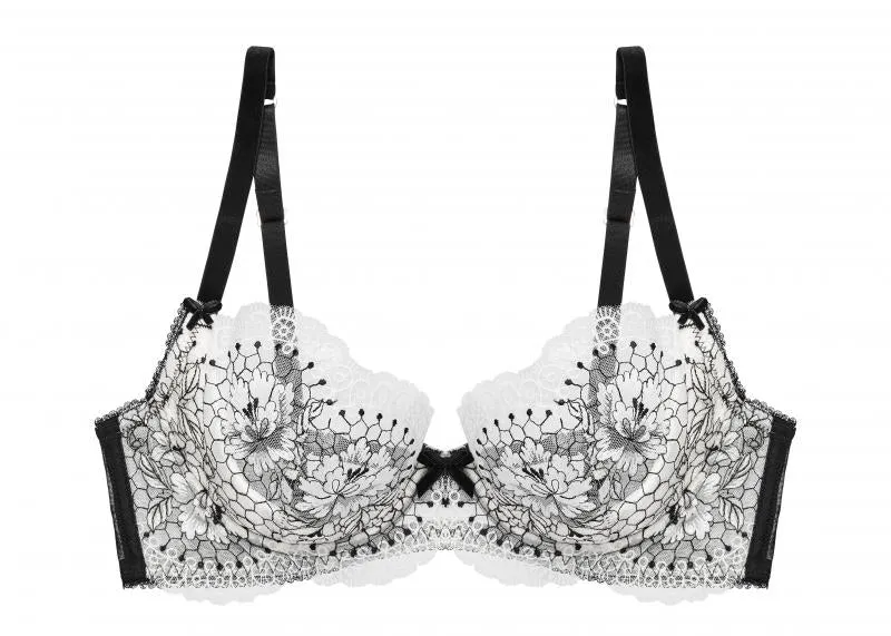Evelina Underwire Bra - Black/White -