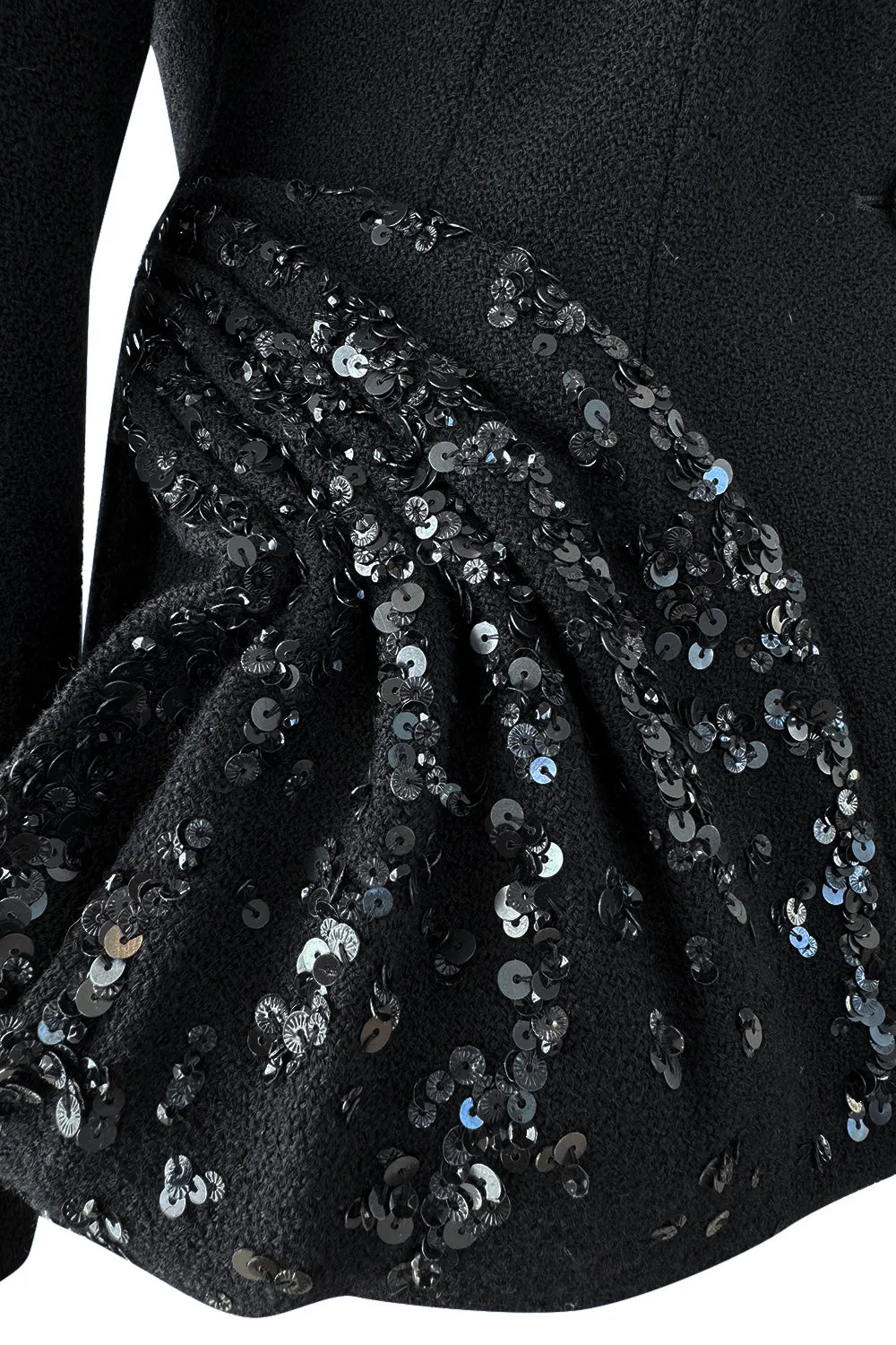 Fabulous Fall 2008 Christian Dior Black Meticulously Tailored Bar Jacket w Beaded Hip Detailing