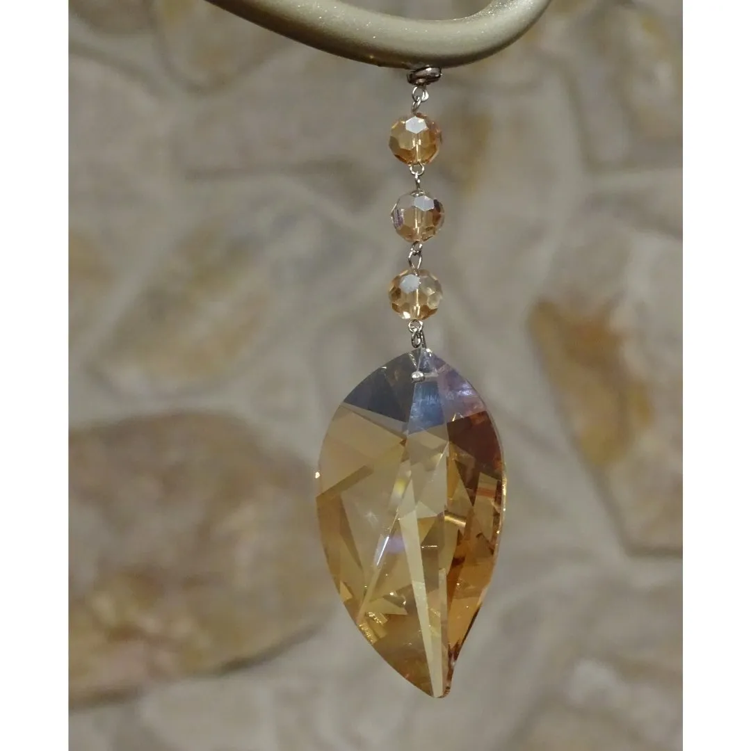 FALL CHANDELIER MAKEOVER KIT - CHAMPAGNE CRYSTAL LEAF   12" CHAMPAGNE CRYSTAL BEAD GARLAND ( 6 Piece Kit)