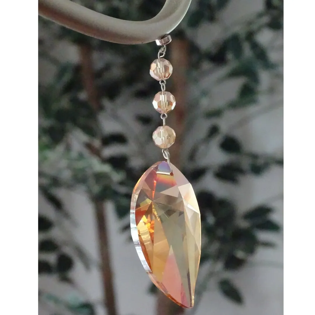 FALL CHANDELIER MAKEOVER KIT - CHAMPAGNE CRYSTAL LEAF   12" CHAMPAGNE CRYSTAL BEAD GARLAND ( 6 Piece Kit)