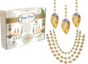 FALL CHANDELIER MAKEOVER KIT - CHAMPAGNE CRYSTAL LEAF   12" CHAMPAGNE CRYSTAL BEAD GARLAND ( 6 Piece Kit)
