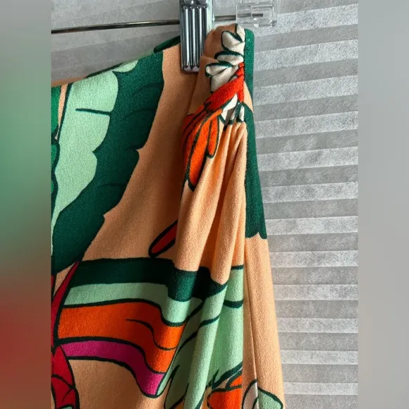 FARM Rio Skirt A Line Wrap Skirt Size Small Stretch Colorful Tropical Print