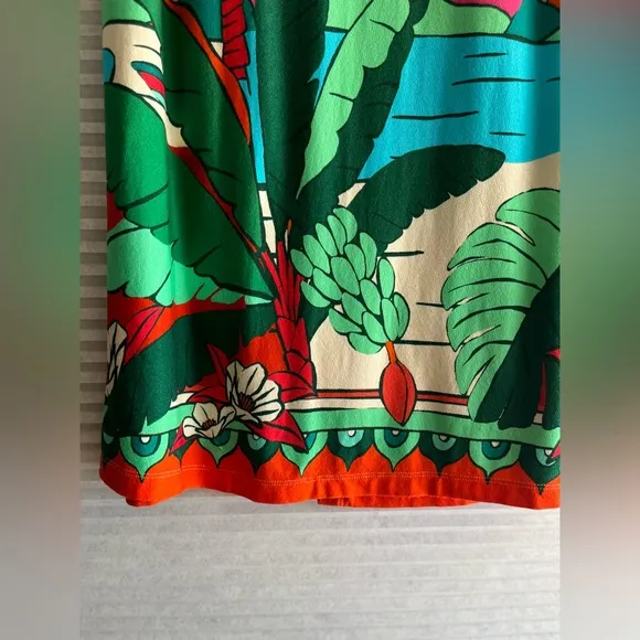 FARM Rio Skirt A Line Wrap Skirt Size Small Stretch Colorful Tropical Print
