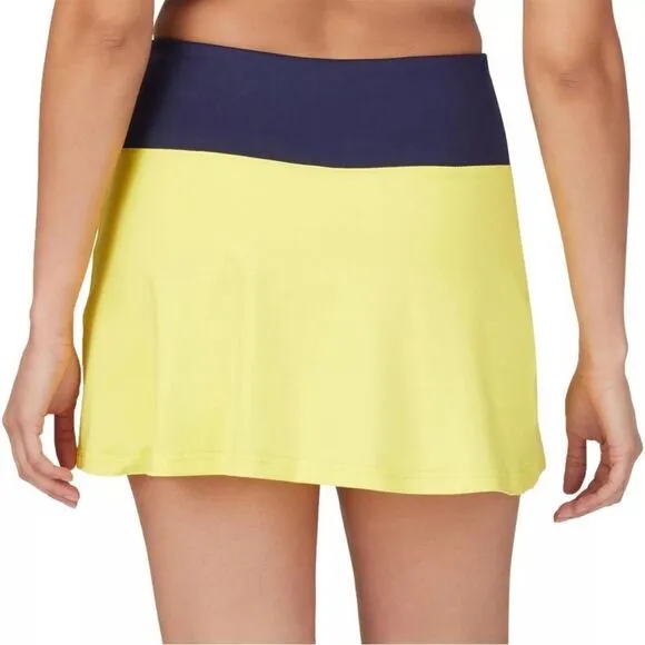 Fila Skort Tennis Athletic XL Yellow Navy Blue Heritage Block Skirt NEW Sz XL
