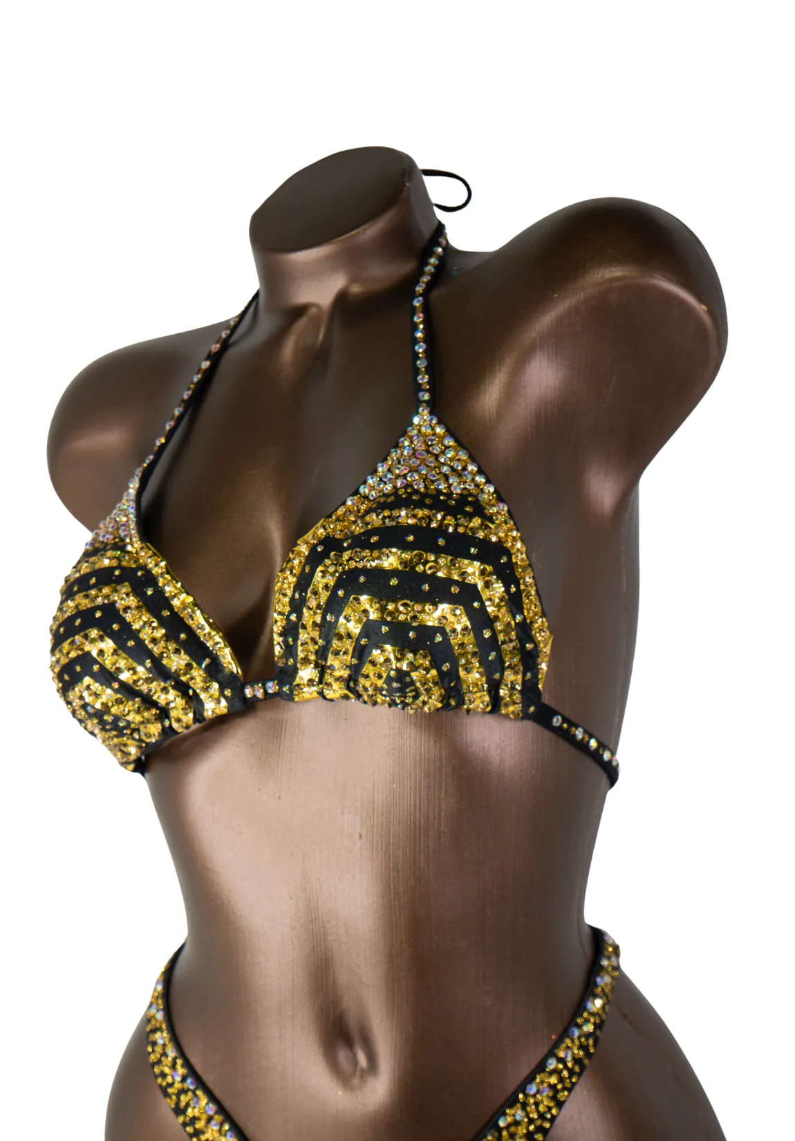 Final Sale Gold Metallic Labyrinth Figure Competition Suit