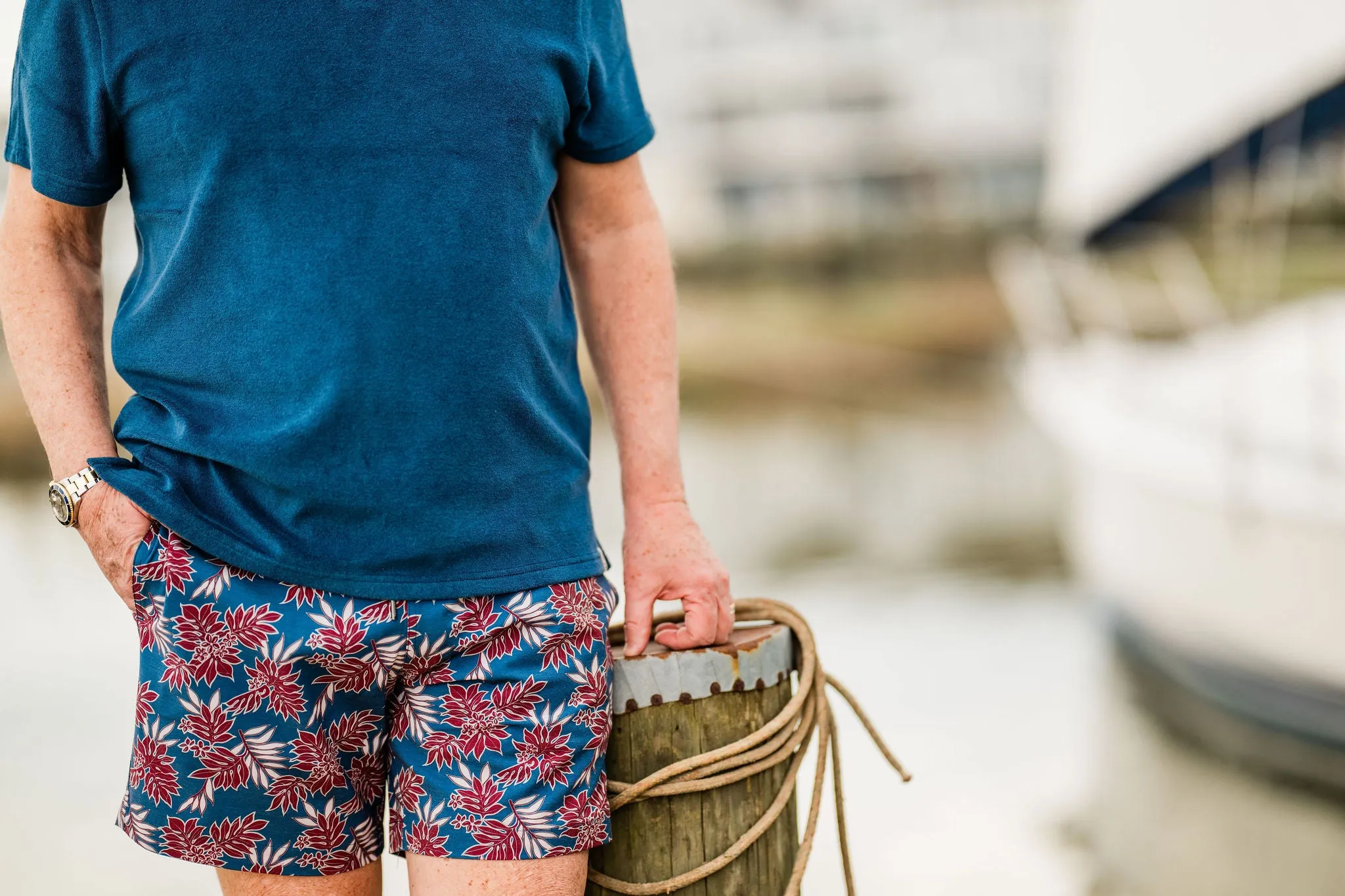 Fish Hippie The Bayberry Trunk- Navy Crimson Leaves Bayberry Trunk 7 inch