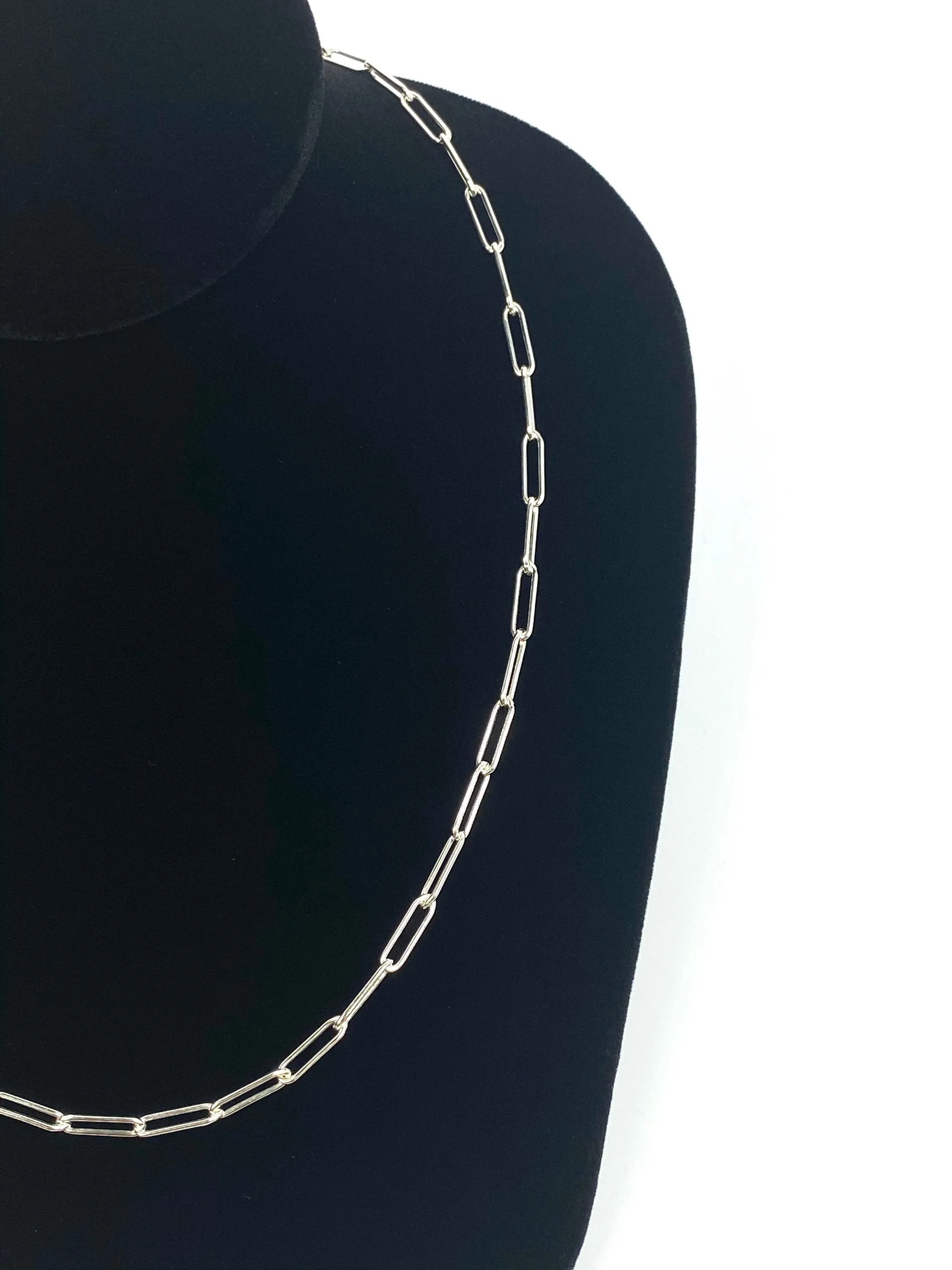 Flawless 20” 12mm x 3mm Sterling Silver Elongated Flat Cable Chain, Sku:S4002LC-20