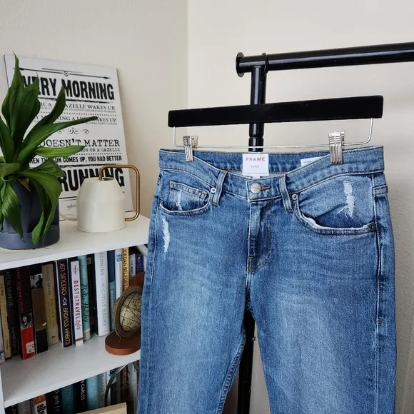 Frame Heritage L' Homme Slim Straight Leg Cropped Jeans,