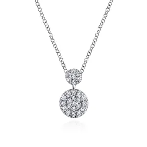 Gabriel & Co. Double Cluster Pave Diamond Pendant