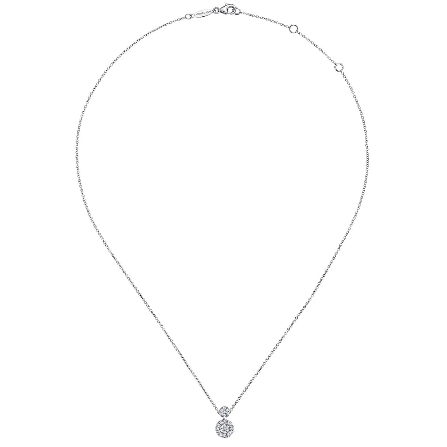 Gabriel & Co. Double Cluster Pave Diamond Pendant