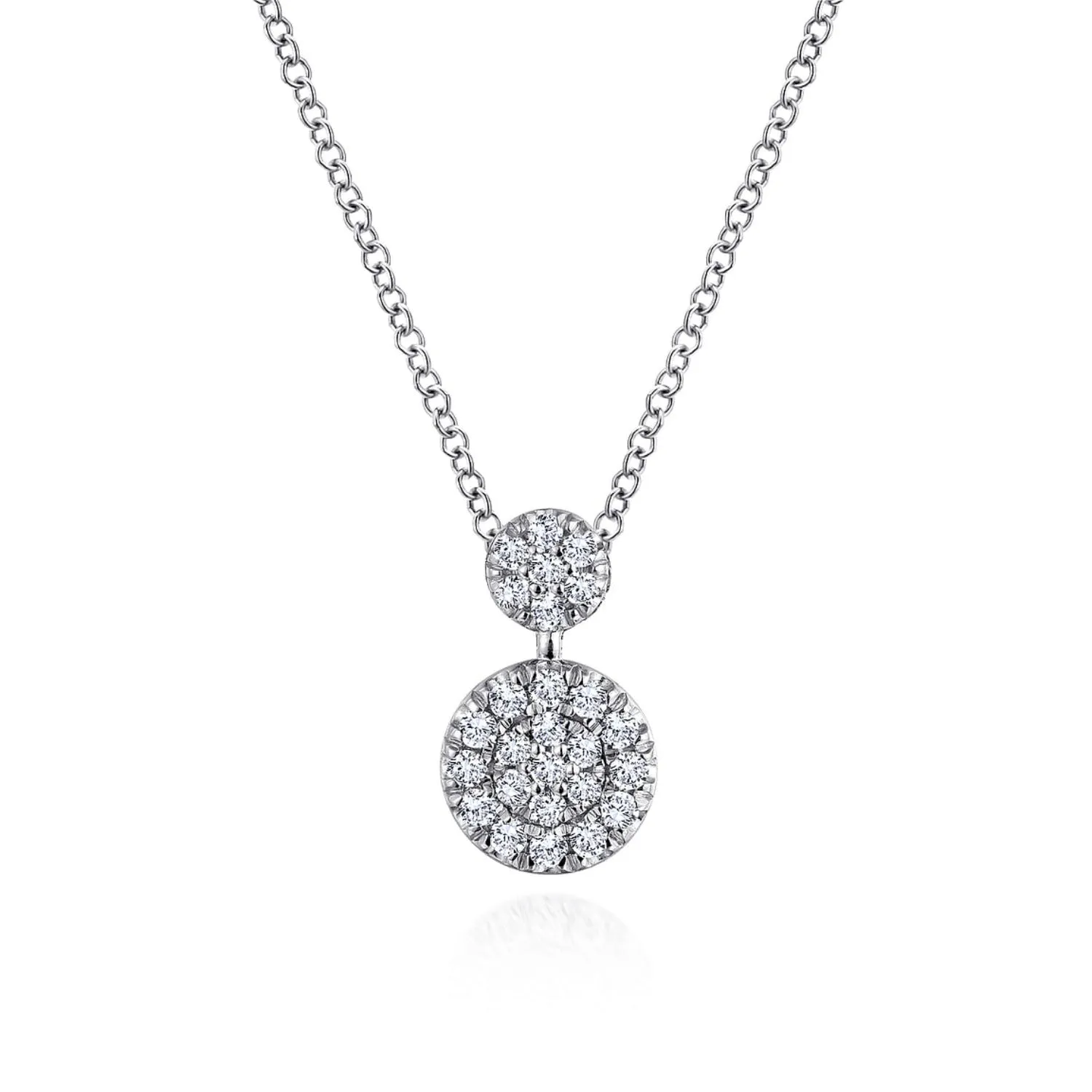 Gabriel & Co. Double Cluster Pave Diamond Pendant