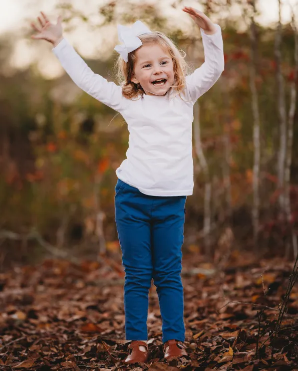Girls Soft Cotton UPF 50  Jersey Pocket Pants | Black