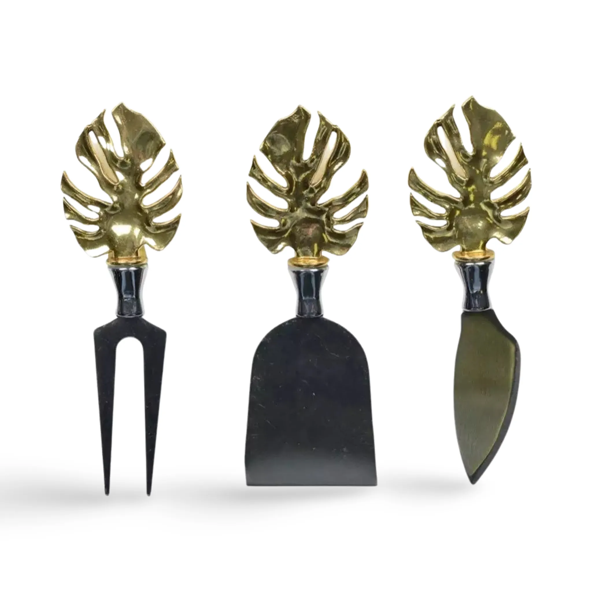 Gold Palm  Cheese Knives (set of 3)