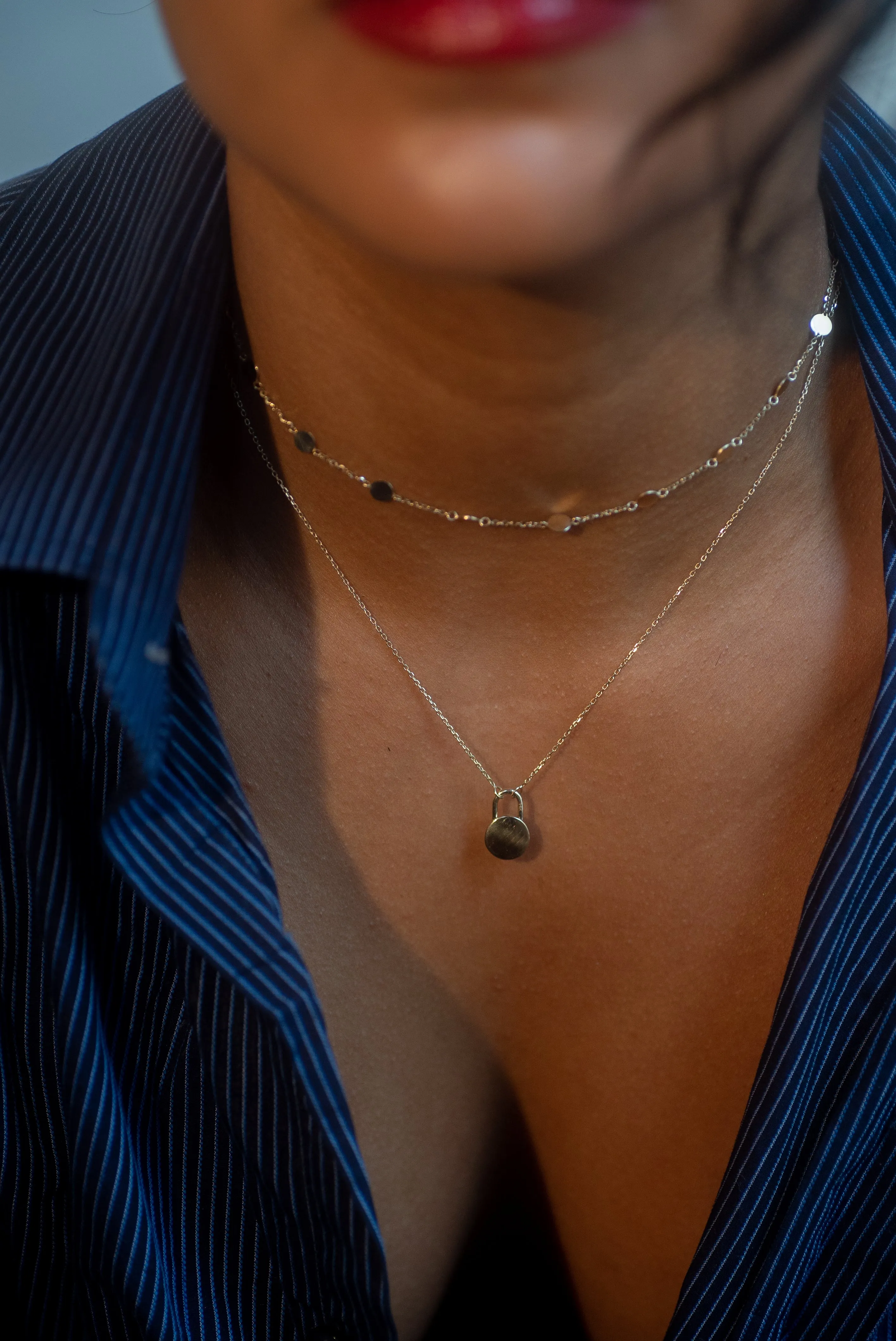 Golden Disc Chain Necklace