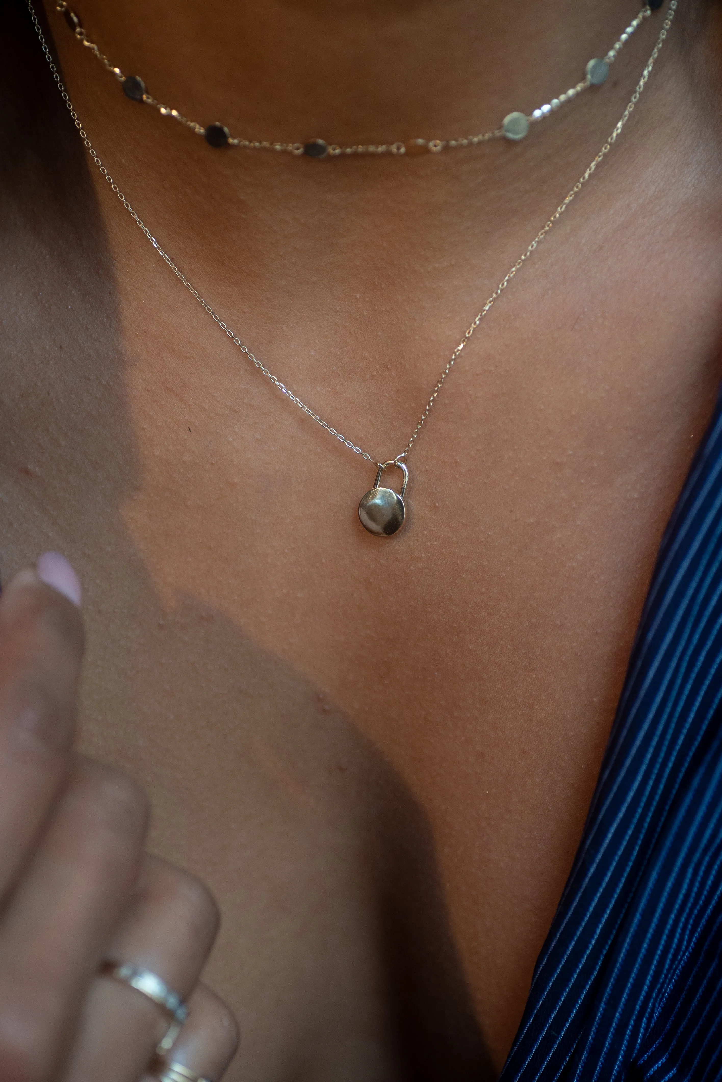 Golden Disc Chain Necklace