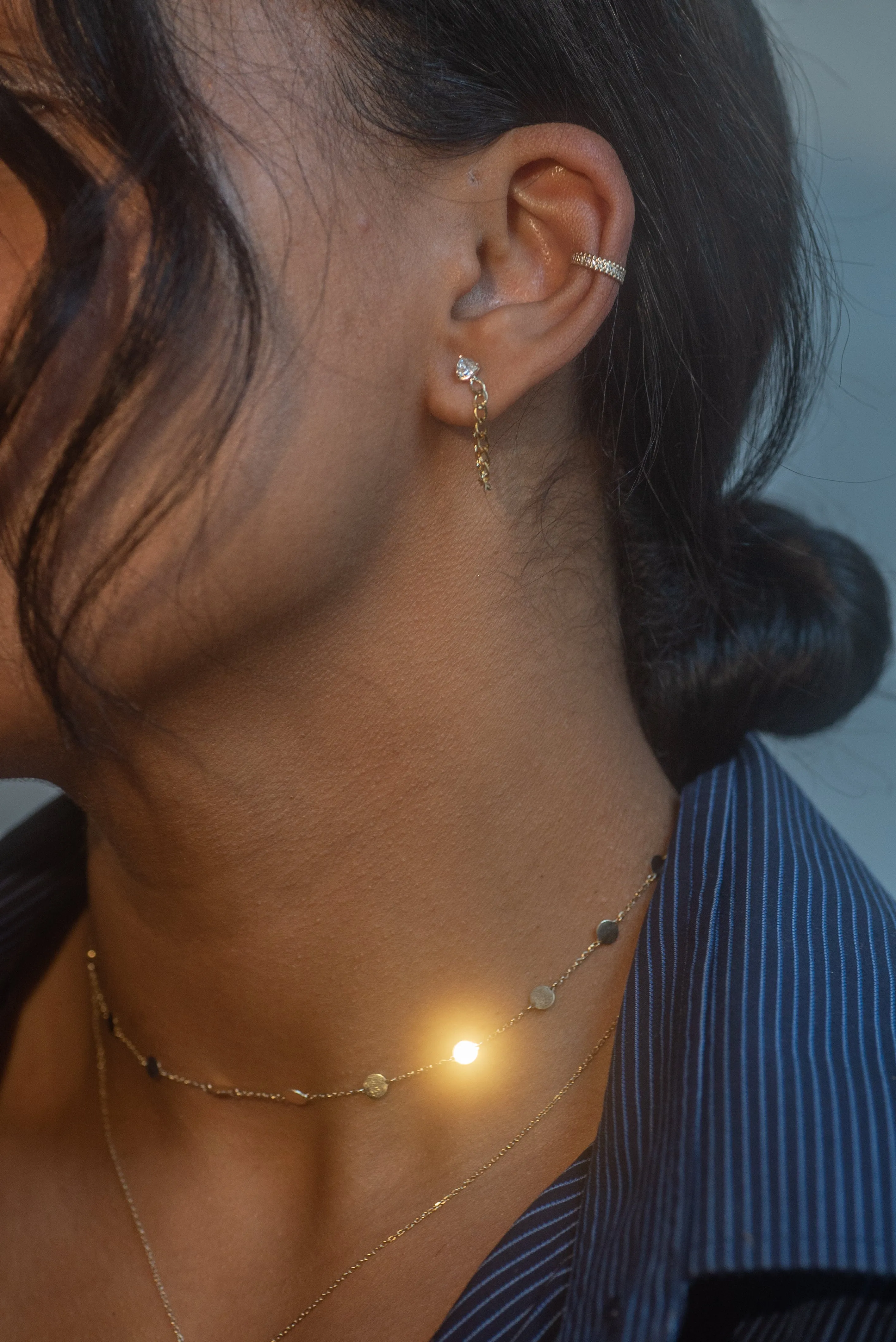 Golden Disc Chain Necklace