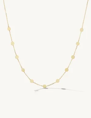 Golden Disc Chain Necklace