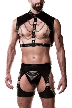 Grey Velvet Mens Erotic Set