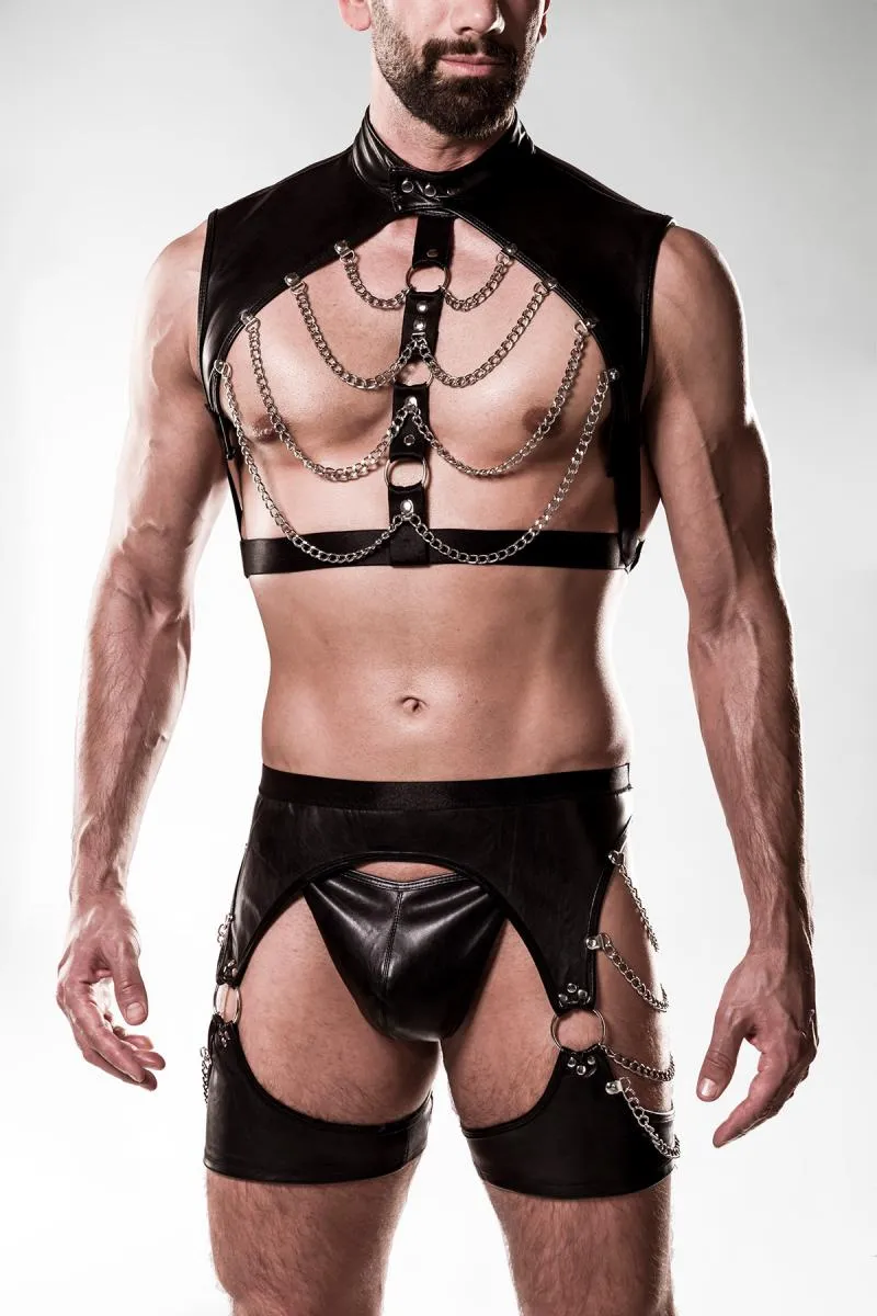 Grey Velvet Mens Erotic Set