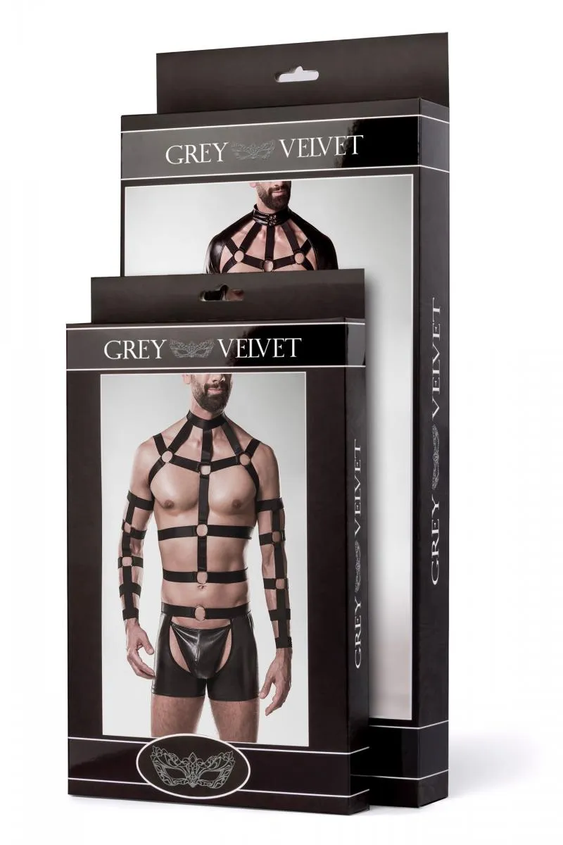 Grey Velvet Mens Erotic Set