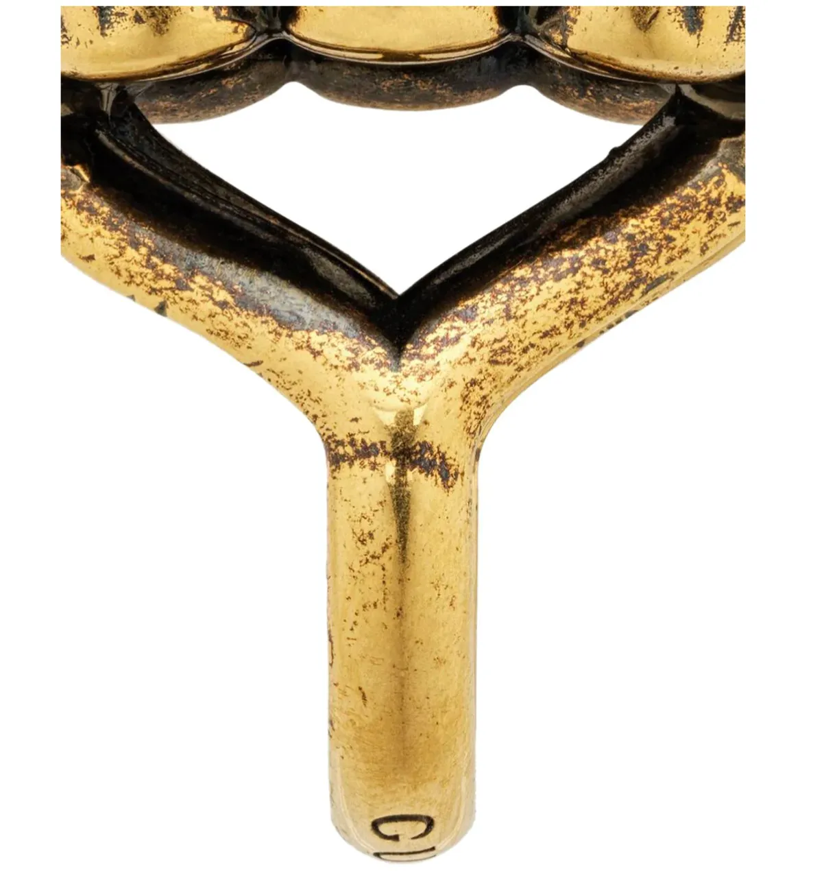 Gucci Marmont Double G Pink Crystal Ring in Gold