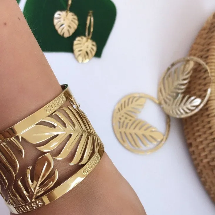 Guess Tropical Sun Gold Disc Earrings