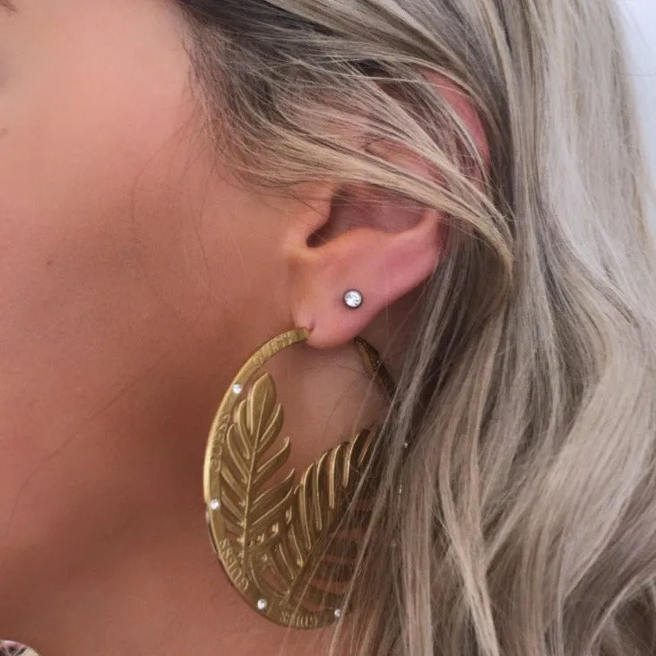 Guess Tropical Sun Gold Disc Earrings