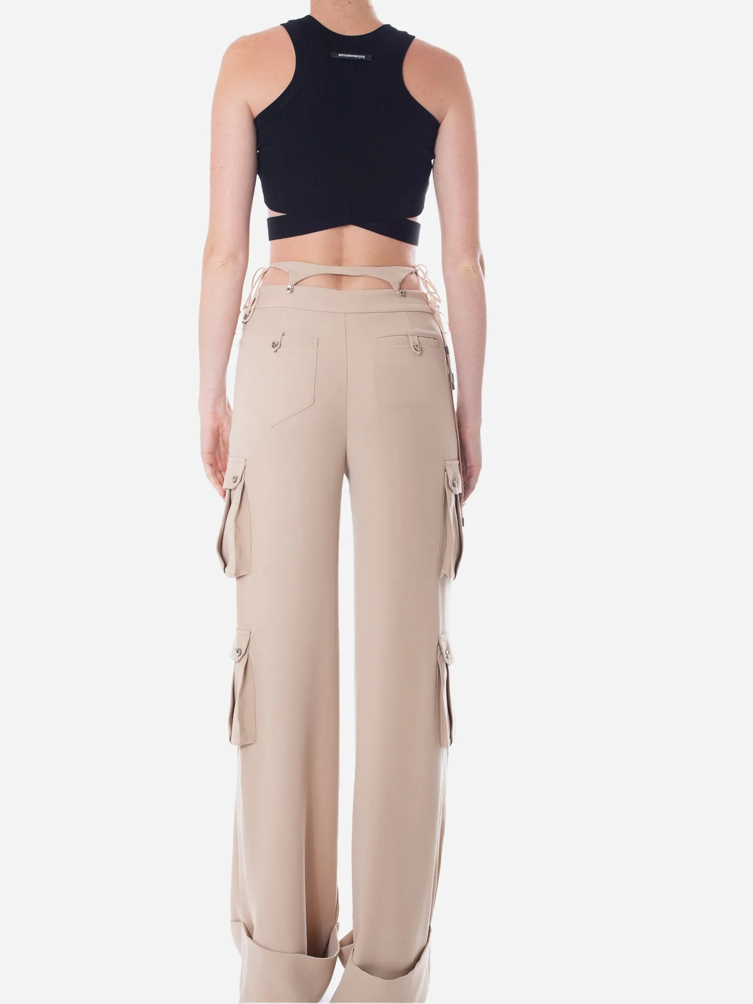 HAN WEN STUDIO Relaxed Fit Detachable Strappy Waist Cargo Trouser