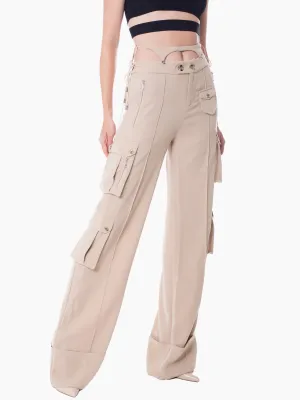 HAN WEN STUDIO Relaxed Fit Detachable Strappy Waist Cargo Trouser