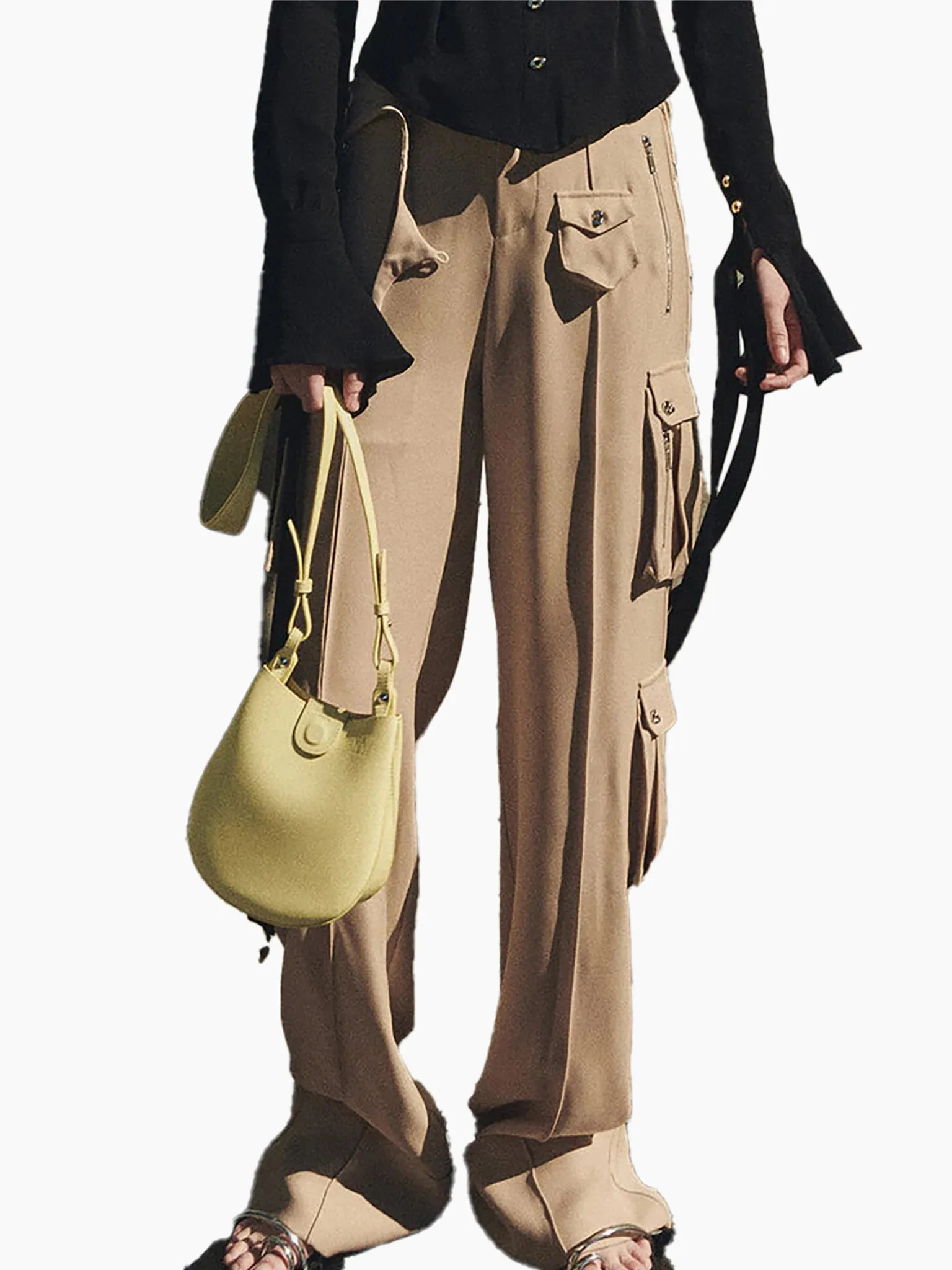 HAN WEN STUDIO Relaxed Fit Detachable Strappy Waist Cargo Trouser